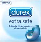 Durex Extra Safe - 3 Slightly Thicker Condoms With Extra Lube